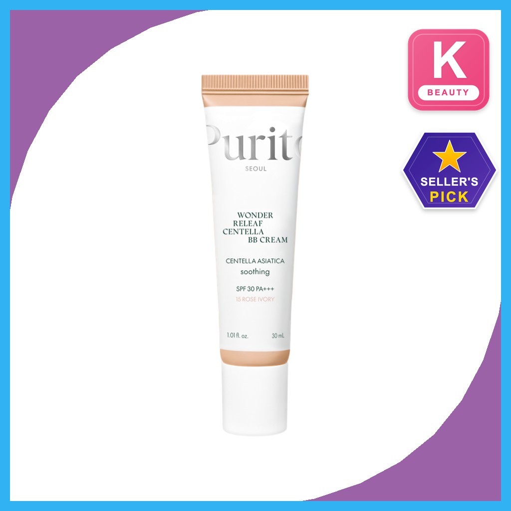 [PURITO] Wonder Releaf Centella BB Creme 30ml 1 Unidade/Maquiagem Facial Coreana/Cuidado Natural Calmante Para Cobertura