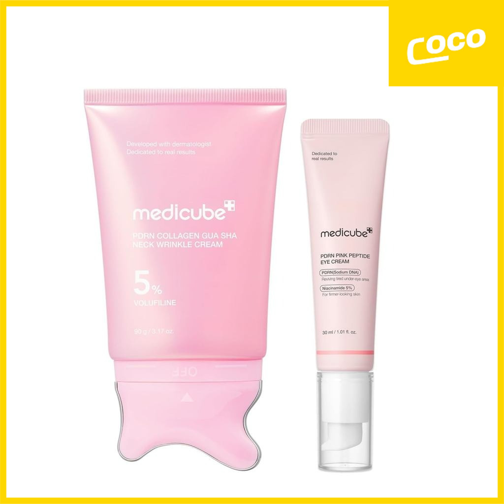 [New]medicube PDRN Collagen Gua Sha Neck Wrinkle Cream 90g&Peptide Eye Cream 30ml