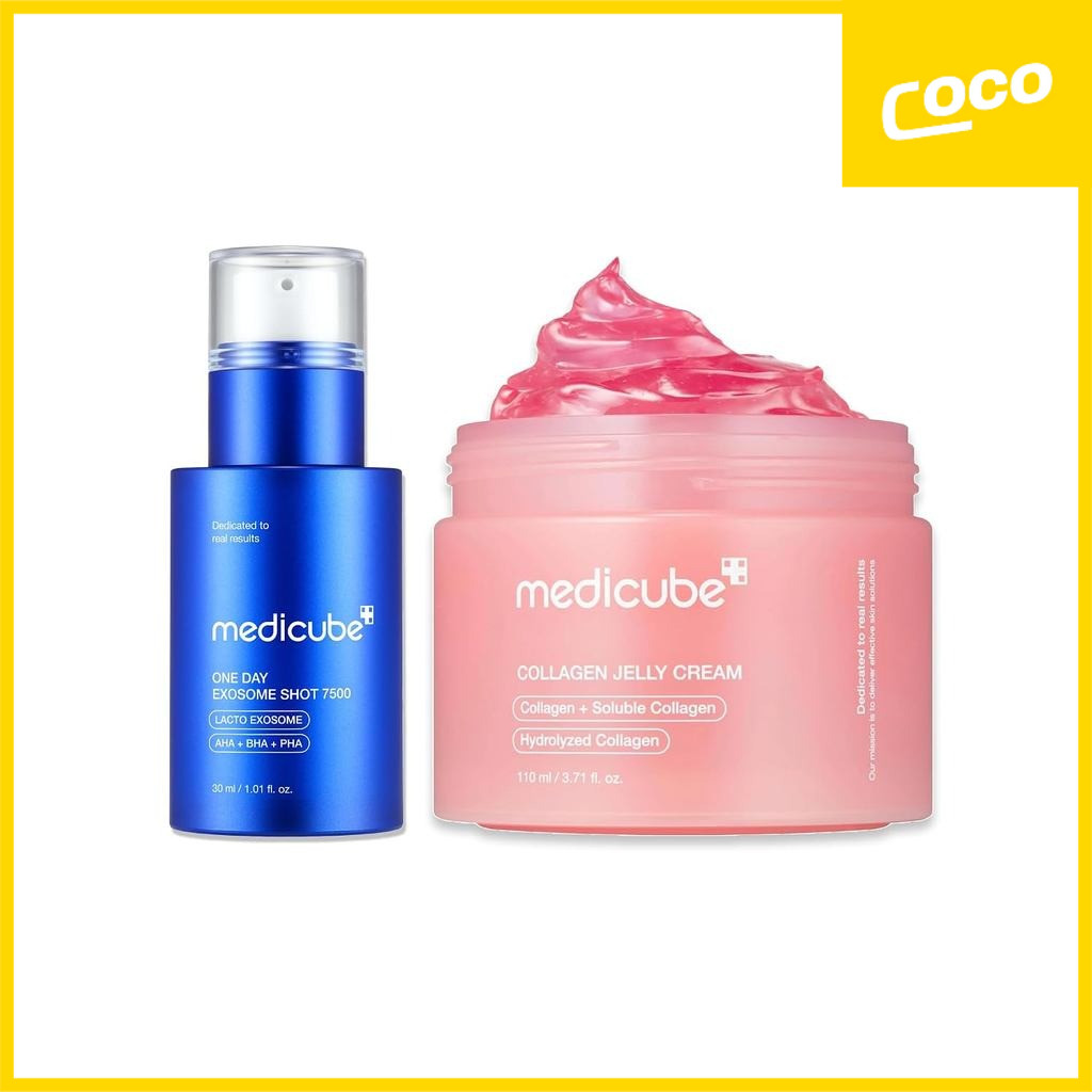 Medicube zero One-Day exosome Shot Pore Ampoule 7500 30ml&Collagen Jelly Cream 110ml