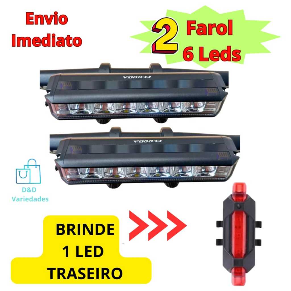 Farol Bike 6 Leds 18.000 Lumens Melhor Q Newboler Bc-6066 Profissional