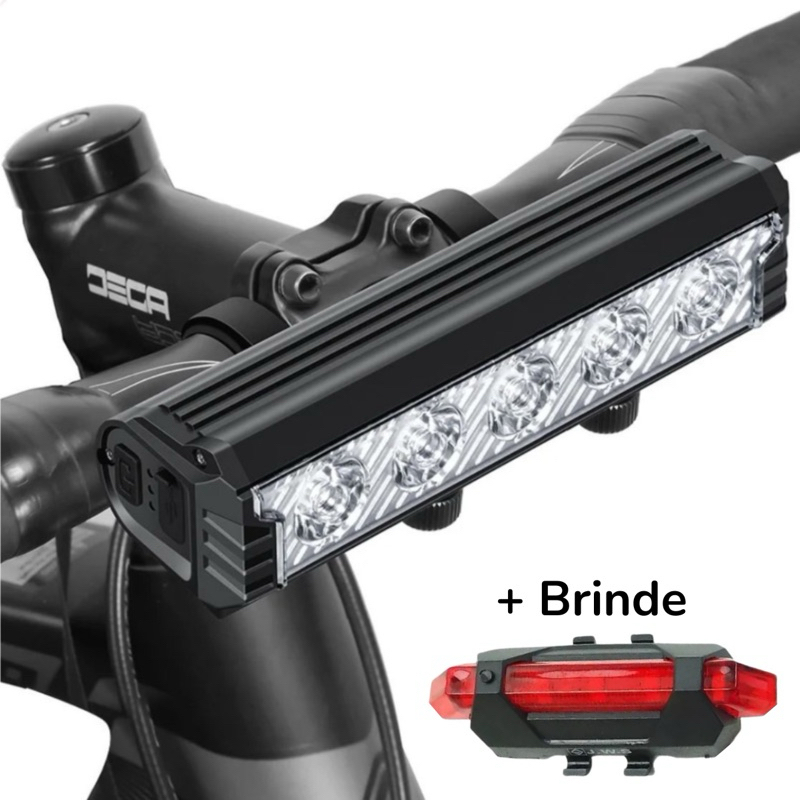 Farol Monster Lanterna Bike Recarregável 5 Led TG3  20.000 Lumens Jws Ws-5240