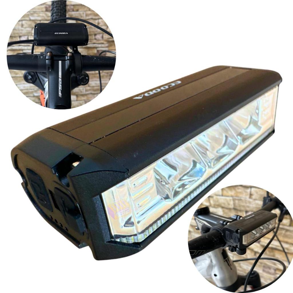 Farol Bike 3 Leds Tg3 Em Linha  9.000 Lumens Ecooda Bc-6065