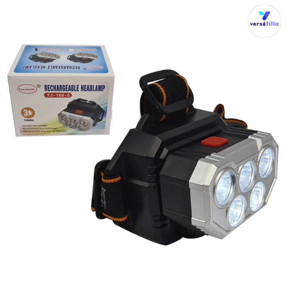 Lanterna USB recarregável Ipx5 (2.000 lúmens, usada para pesca, Camping e emergência (Sensor de toque)