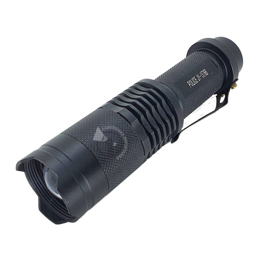 Lanterna Police Tática Led Cree T6 Bateria 18650 com Sinalizador Vermelho Recarregável