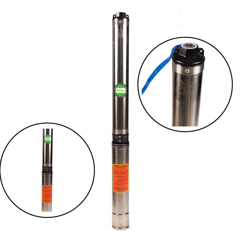 Bomba Submersa Torpedo 4SDM4/05 1,0Cv Monofásica 220V Dois Fios