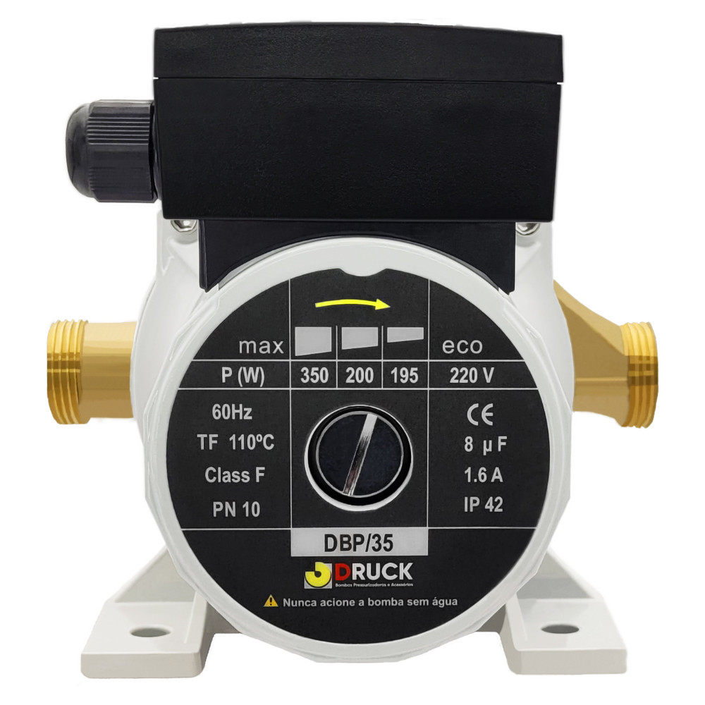 BOMBA PRESSURIZADORA DE ÁGUA BRONZE 350W 1/2 CV 220V DRUCK DBP35-220