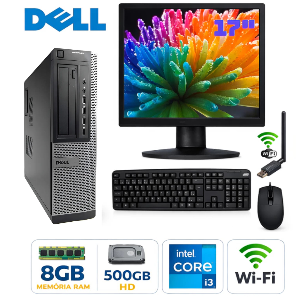 Computador Dell Intel Core i3 8gb Ram 500 Hd Monitor 17