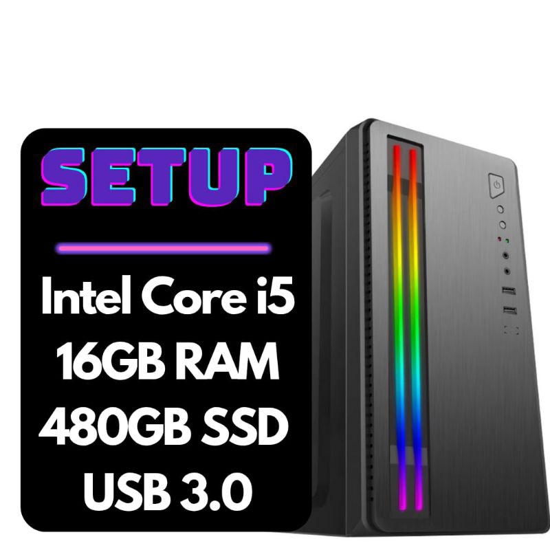 PC Intel Core i5 | SSD 480GB M.2 | 16GB RAM | Pronto para Uso