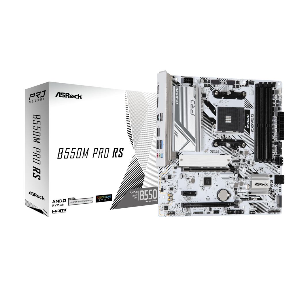 ASRock B550M Pro RS Motherboard — Supports AMD Ryzen 5000 Series CPUs (Socket AM4), B550 Chipset, Micro ATX, DDR4 — Japa