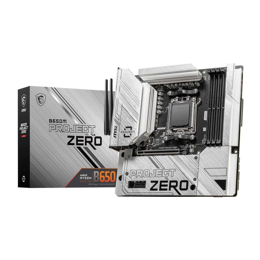 MSI B650M PROJECT ZERO MB6490 Micro-ATX Motherboard — Featuring Back-Connect Design; Supports AMD Ryzen 7000/9000 Series