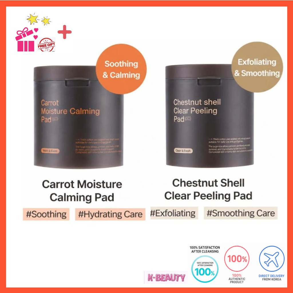 [MEDIHEAL] Toner Pad 60 Folhas (Cenoura Água Calma 250ml/Peeling Suave 240ml) [Coreia] | Almofada Facial Calmante E Esfo