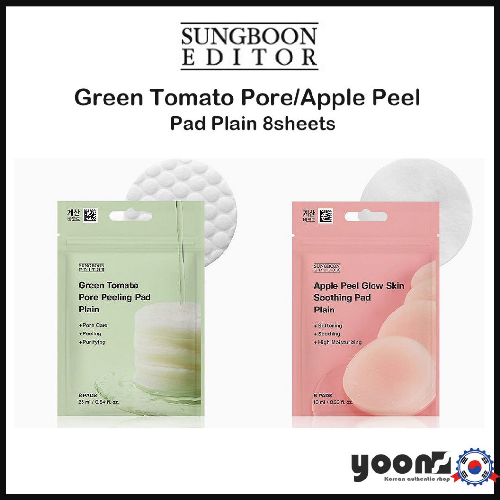 [SUNGBOON EDITOR] Poros De Tomate Verde/Casca De Maçã Textura Suave Almofada De Peeling Calmante Simples 8 Folhas_da Coreia