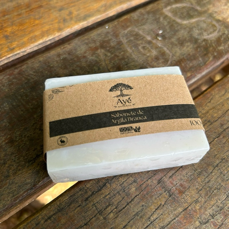 Sabonete Natural Argila Branca + Lavanda - Pele Sensível , Clareador e Calmante | Limpeza Suave Rosto e Corpo