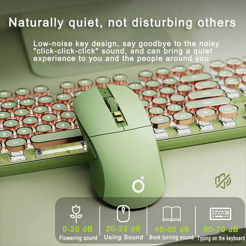 Mouse Para Jogos Com Fio USB , Ergonômico , RGB , Retroiluminado , Verde , Silencioso , Óptico , Menina , Gamer , Mause