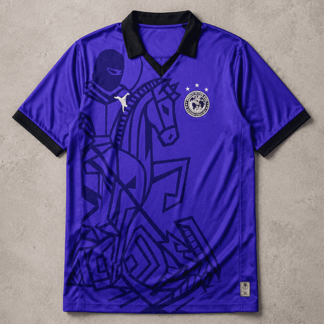 Camisa De Time Chronic Masculina Roxa Gola Polo Em V N°9  - São Jorge Invencivel