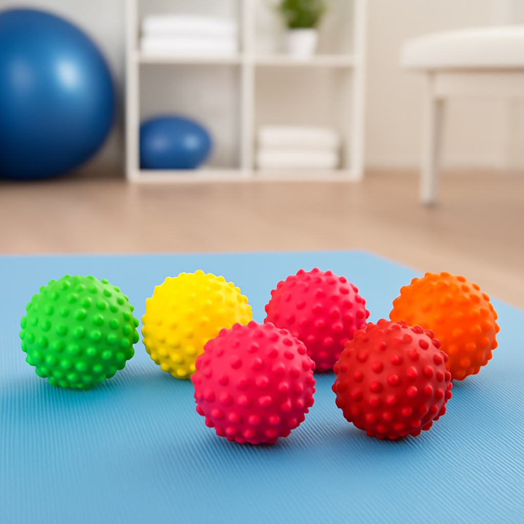 Kit 6 Bolas Anti-Stress Bolinha Cravos Massageadora Fisioterapia Massagem Brinquedo Pets