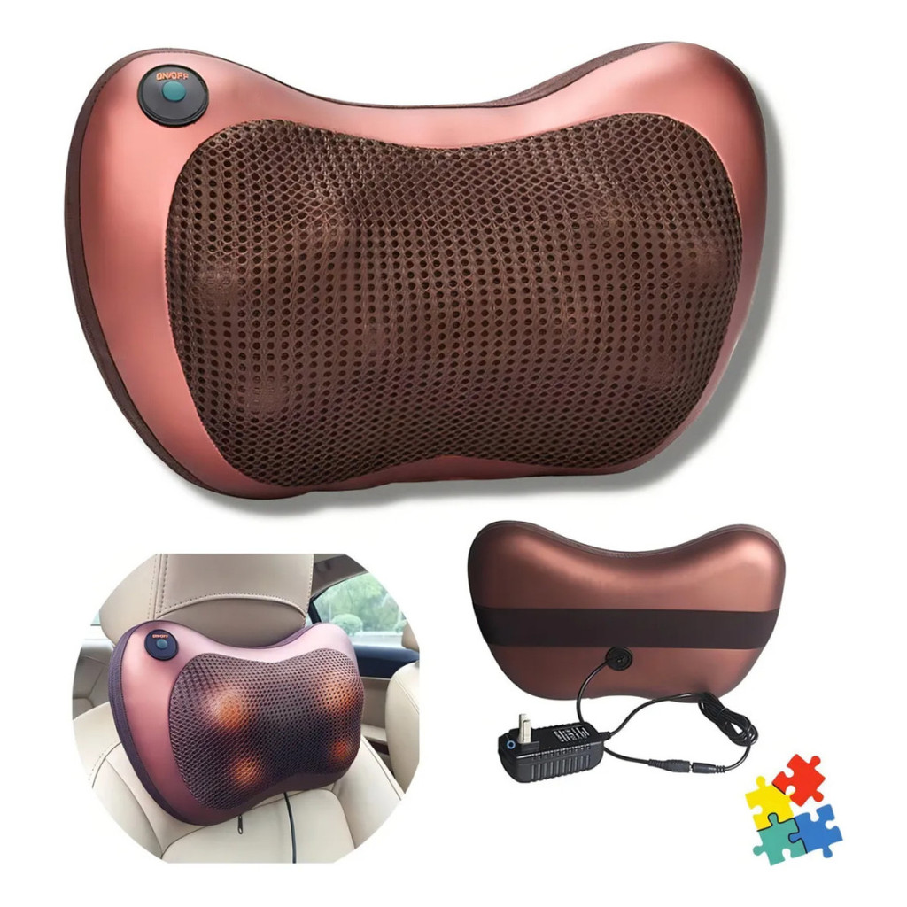 Massageador 8 Bolas Shiatsu Lombar Pescoço Veicular E Casa Almofada Lombar Pescoço Pés