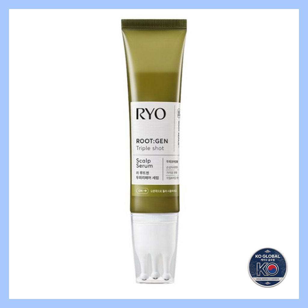 [Estoque Pronto 🇰🇷] Ryo Root:Gen Triple Shot Soro Reparador De Couro Cabeludo 60ml/Massageador De 3 Bolas
