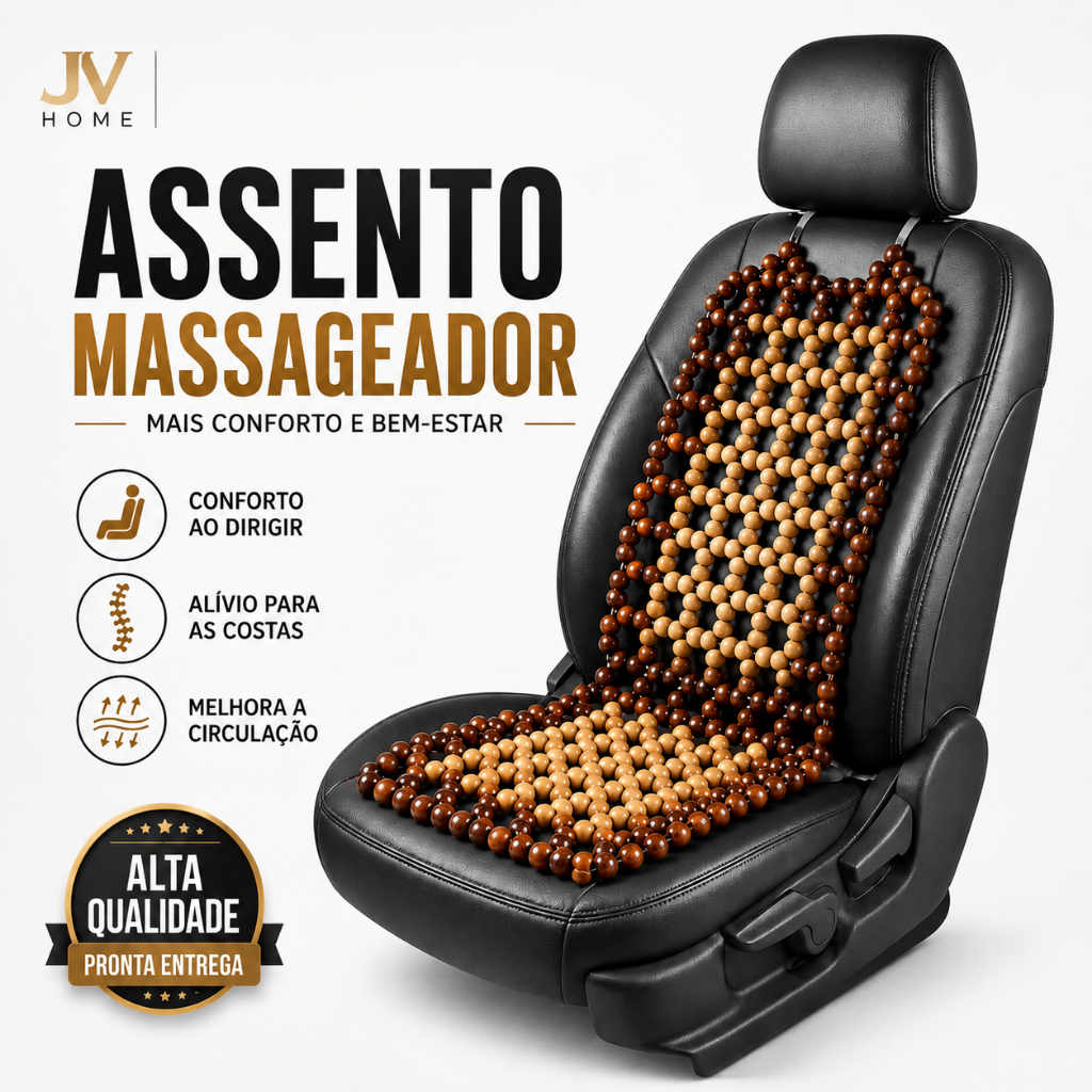 Encosto Massageador Banco Automotivo Ortopédico Assento Carro Caminhões Bola Esférica Resistente