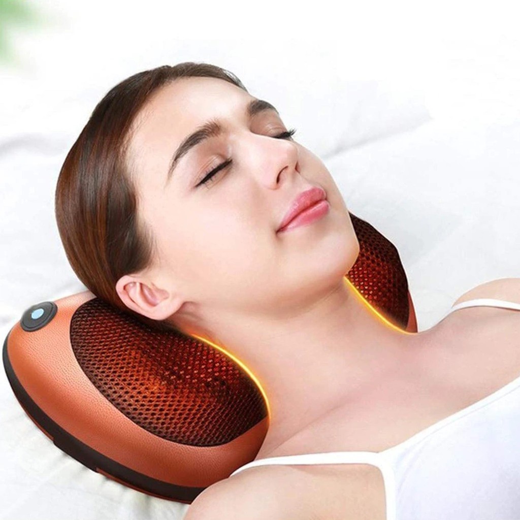 Massageador Almofada Lombar Pescoço 8 Bolas Shiatsu