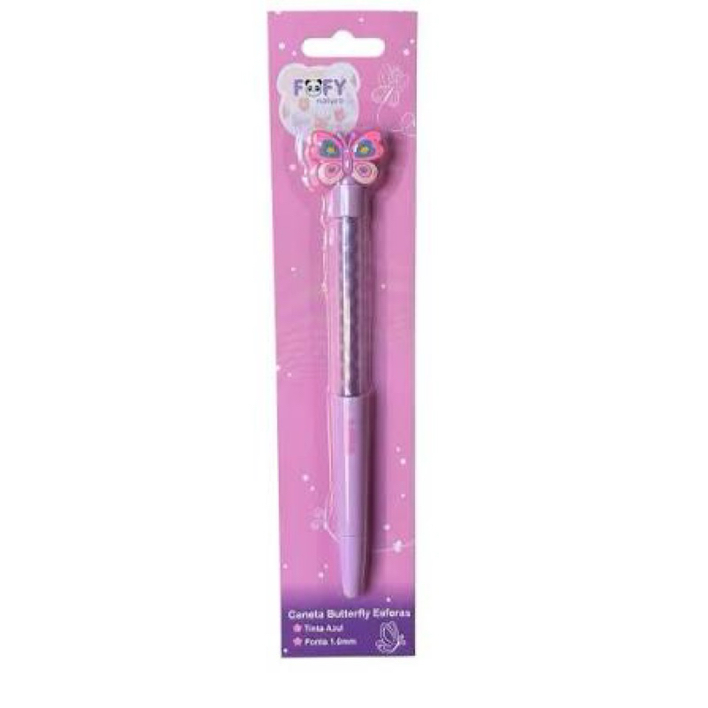 Caneta Fofy Butterfly Borboleta – Caneta Infantil Fofa para Material Escolar