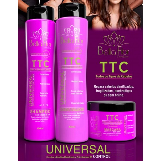 Bella Flor Cosméticos Kit  TTC - SHAMPOO CONDICIONADOR E MASCARA