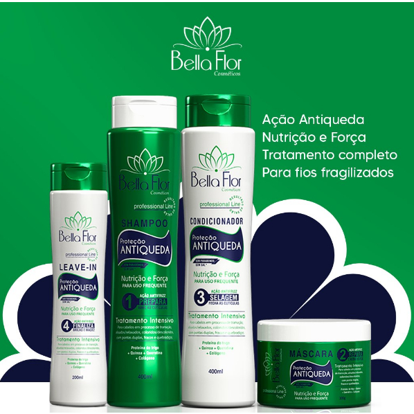 Kit Leave-in Anti Queda Bella Flor Cosméticos