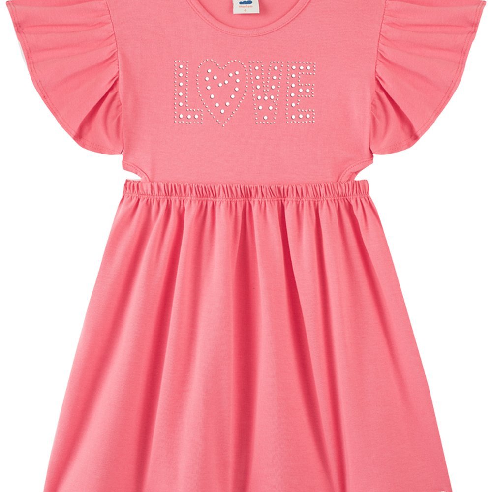 VESTIDO INFANTIL MENINA EM COTTON PENTEADO