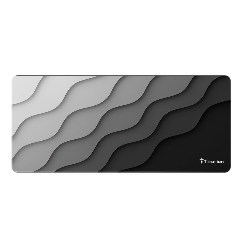 Mouse Pad Gamer Extra Grande 90x40 Deskpad Ergonômico Speed Preto Cinza Onda Degradê  Titorion