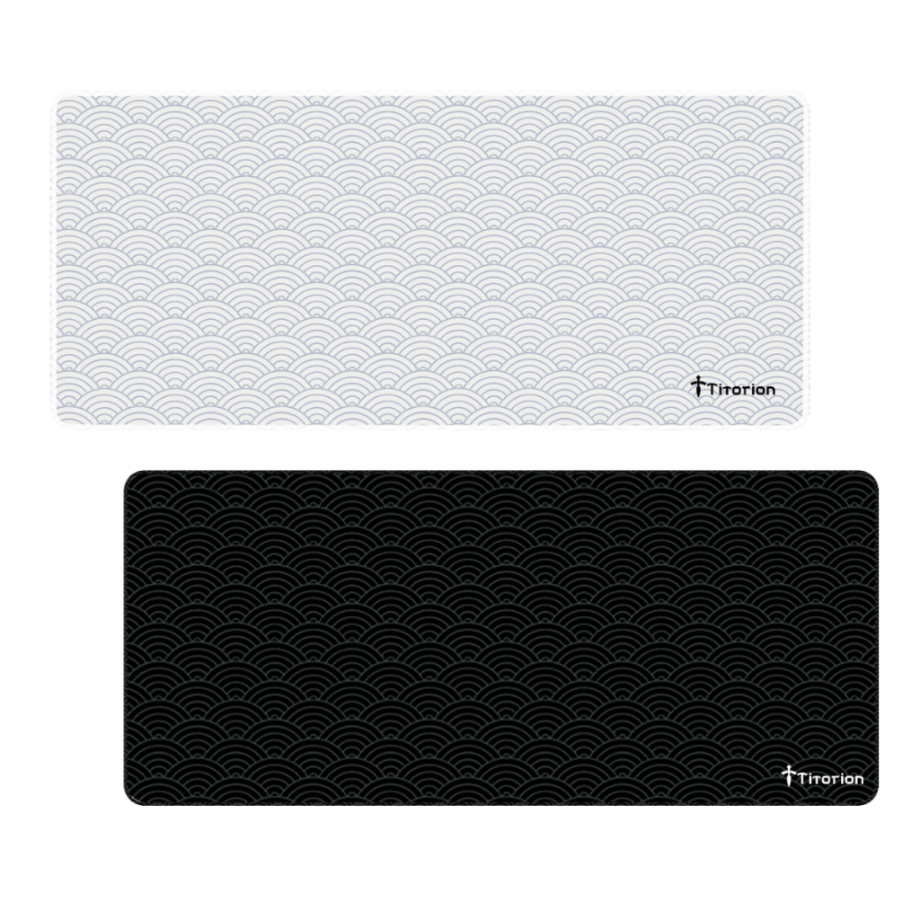 Mouse Pad Gamer Extra Grande 90x40 Deskpad Ergonômico Speed Preto Branco Onda Oriental Titorion