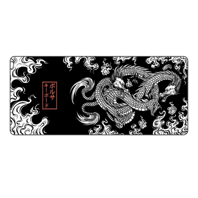 Mouse Pad Gamer Extra Grande Profissional 90x40 Deskpad Preto Ergonômico Speed Dragão - Titorion