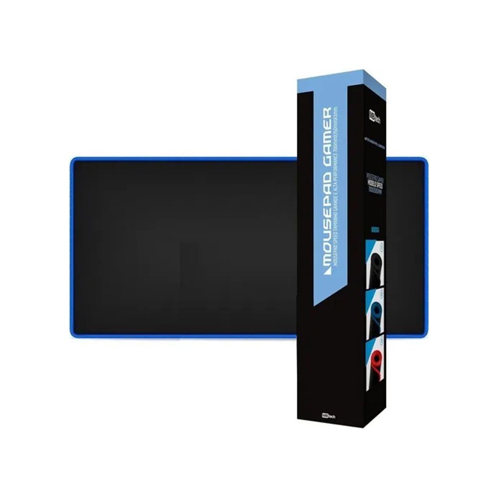 MousePad Gamer Extra Grande Speed Borda Costurada 90X40Cm Antiderrapante Impermeável Azul