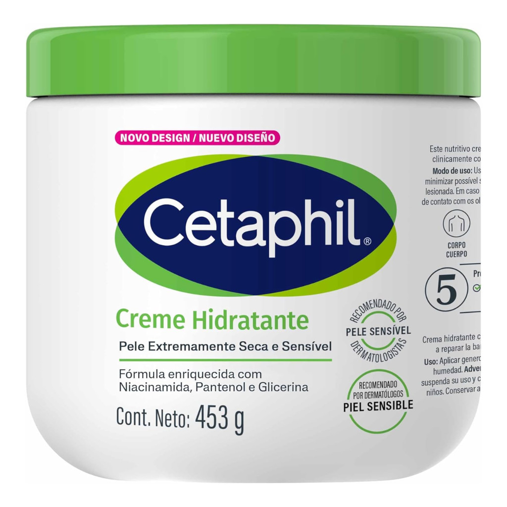 Creme Hidratante Pele Extra Seca e Sensível Cetaphil 453g Textura Não Oleosa