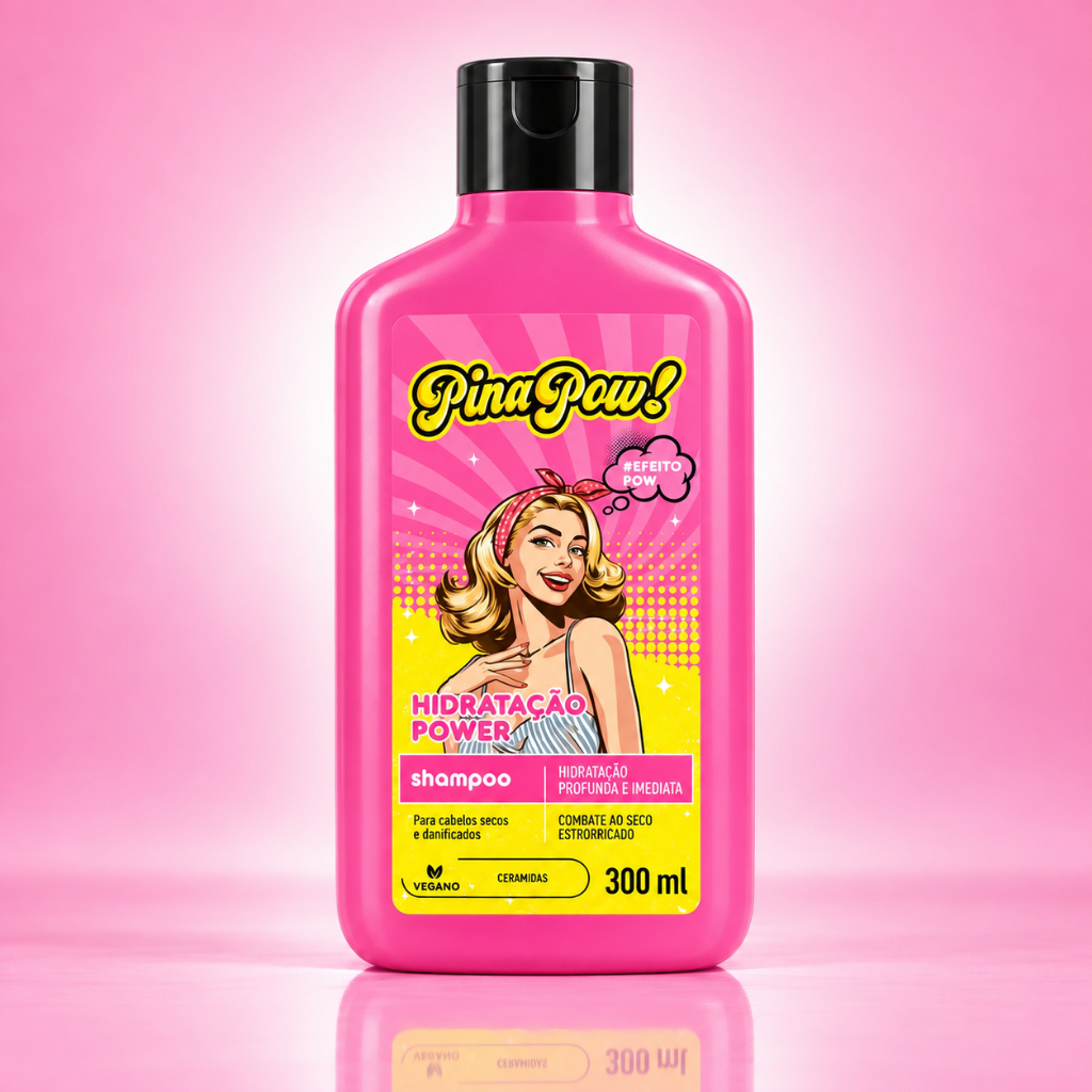 Shampoo Hidratação Power Pinapow 300ml | Hidratação Profunda | Reparação | Brilho e Maciez