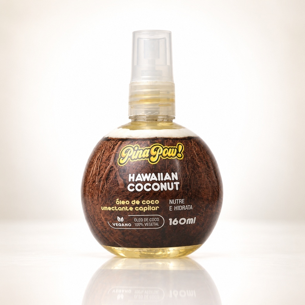 Óleo Umectante Pinapow Hawaiian Coconut 160ml | Nutrição Profunda, Hidratação, Maciez e Brilho para os Fios