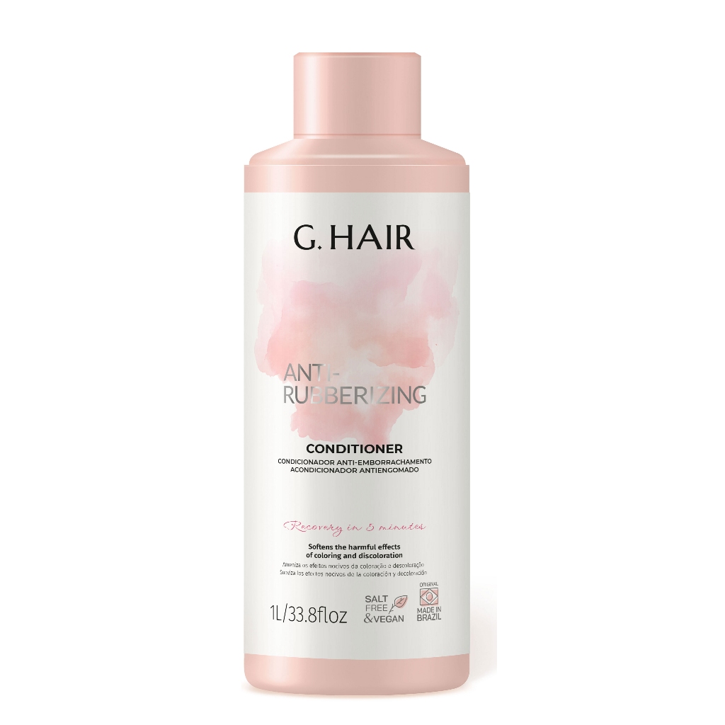 Condicionador GHair Anti Rubberizing 1L Recupera Fios Borrachados Reconstrução Profunda e Brilho