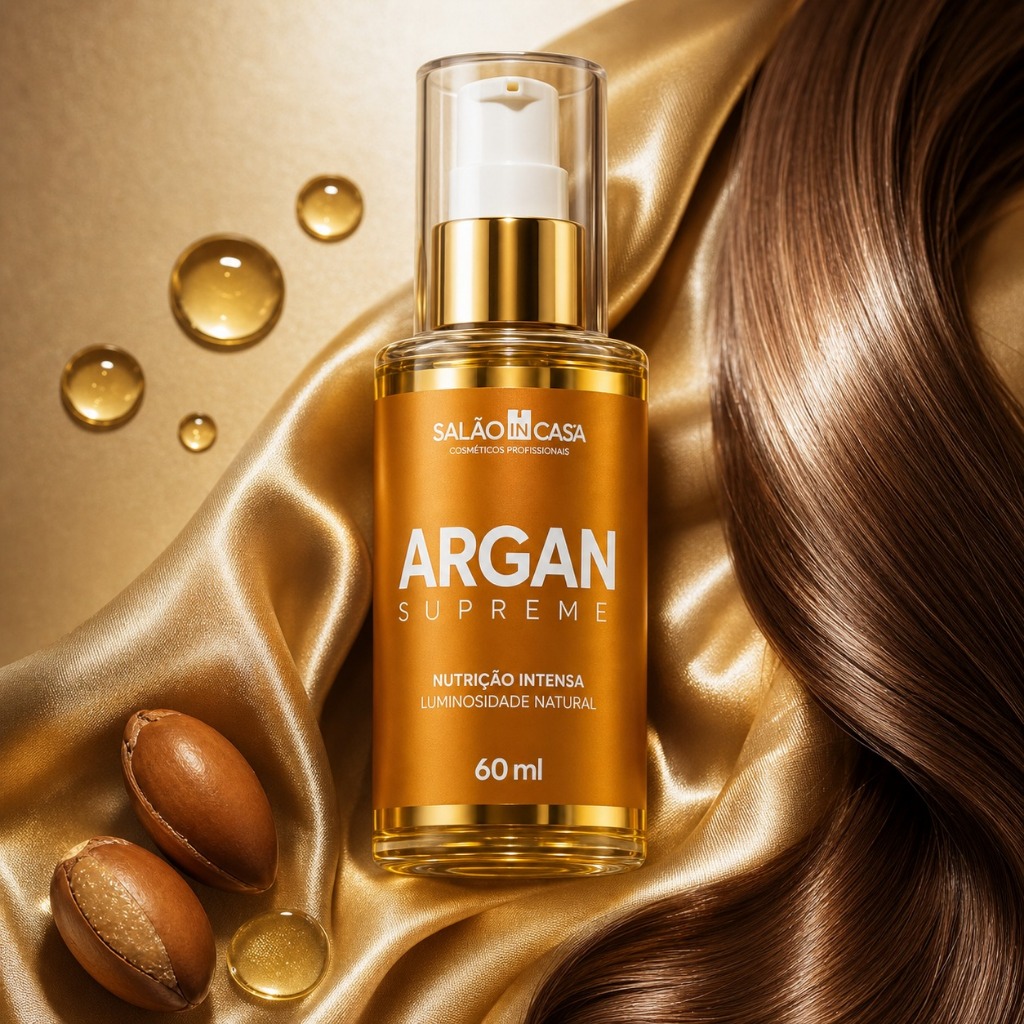 Óleo de Argan Capilar 60ml Nutrição Profunda Brilho Intenso Anti Frizz Salão In Casa