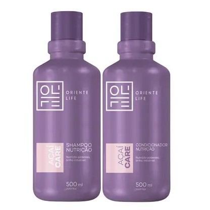Kit Shampoo e Condicionador Açaí 500ml Oriente Life | Hidratação Profunda + Brilho Intenso