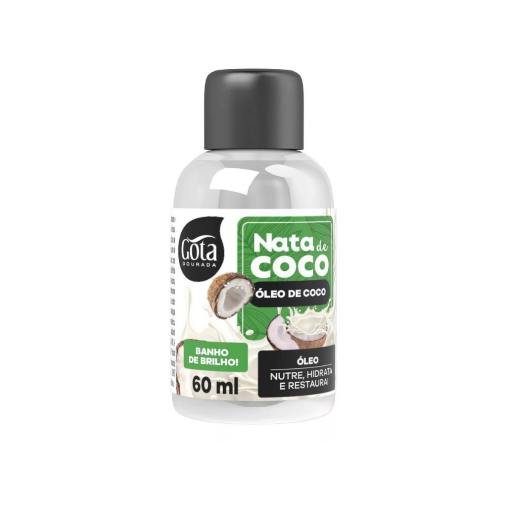 Óleo Capilar Nata De Coco Hidratação Profunda P/ Cabelos Secos 60ml Maciez Brilho - Gota Dourada