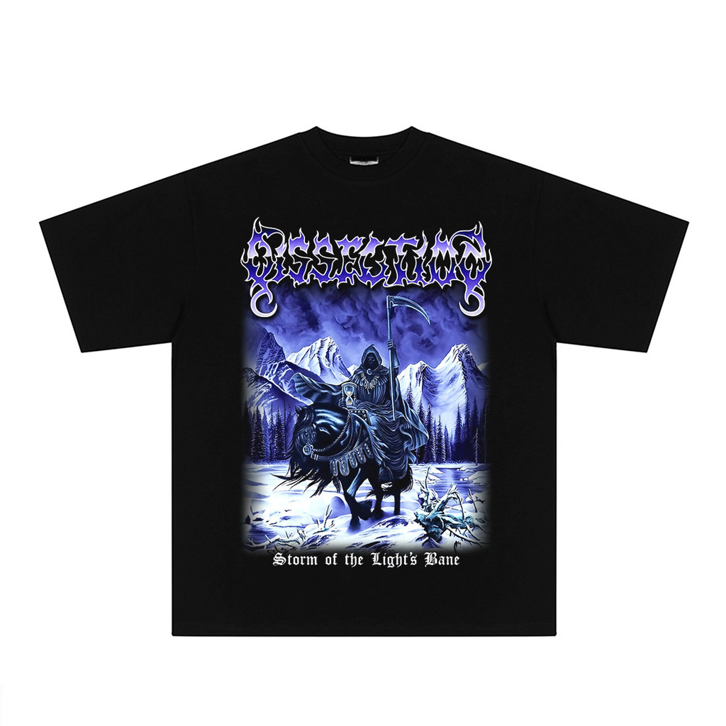Music.Soul Camiseta Unissex Dissection 瑞典黑金属传奇乐队 Tema Metal Algodão Largo Lavagem Vintage Estilosa Confortável Atempo...