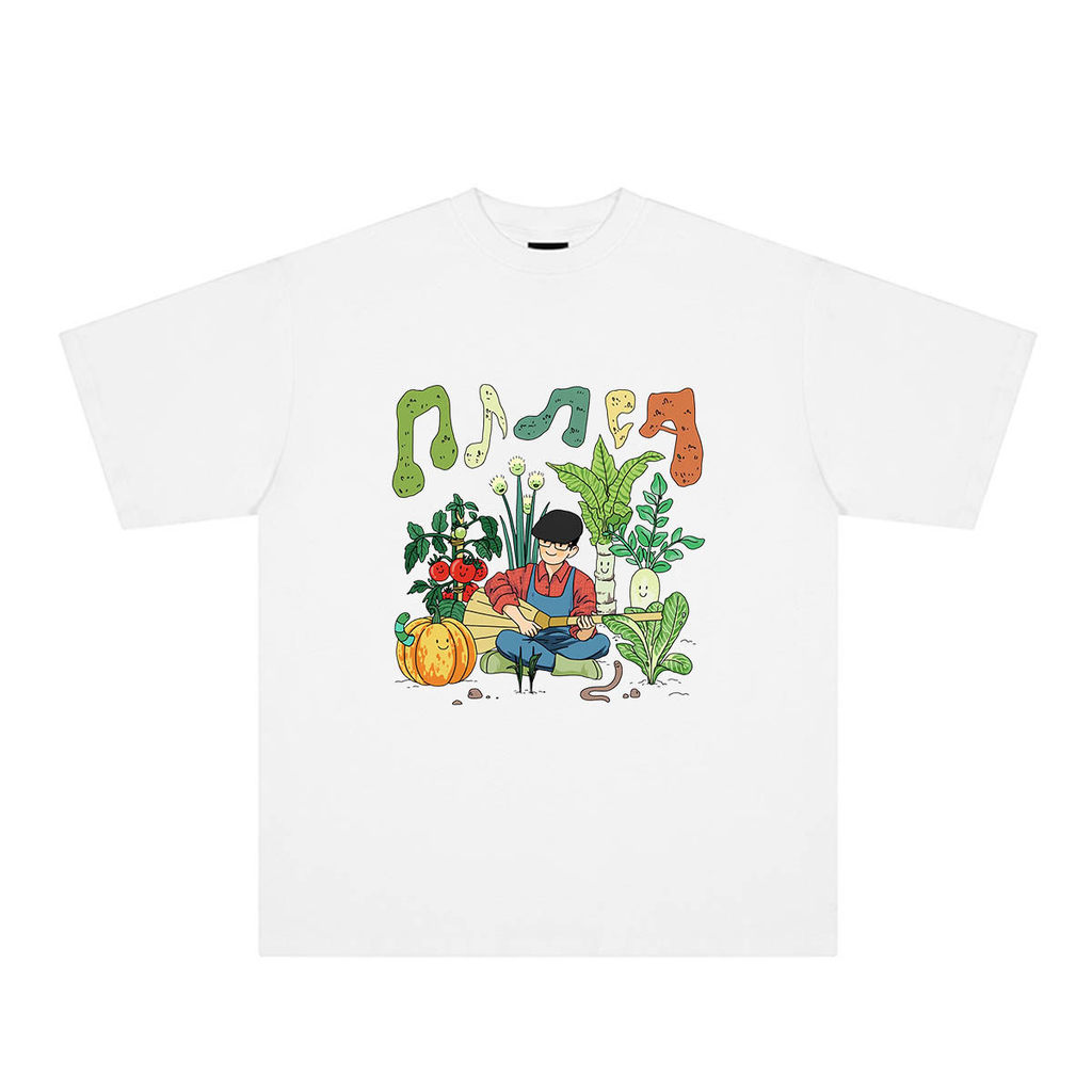 Music.Soul Camiseta Unissex 方大同 Album Comics Estampa Algodão Largo Vintage Casal Confortável Estilosa Moderna Retrô