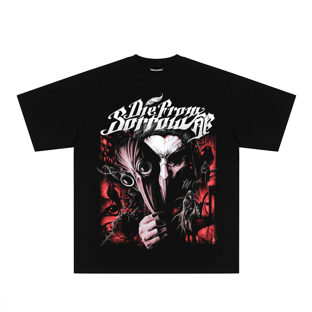 Music.Soul Camiseta Unissex Die From Sorrow Metal Rock Turnê Algodão Largo Vintage Confortável Estilosa Atemporal Retrô