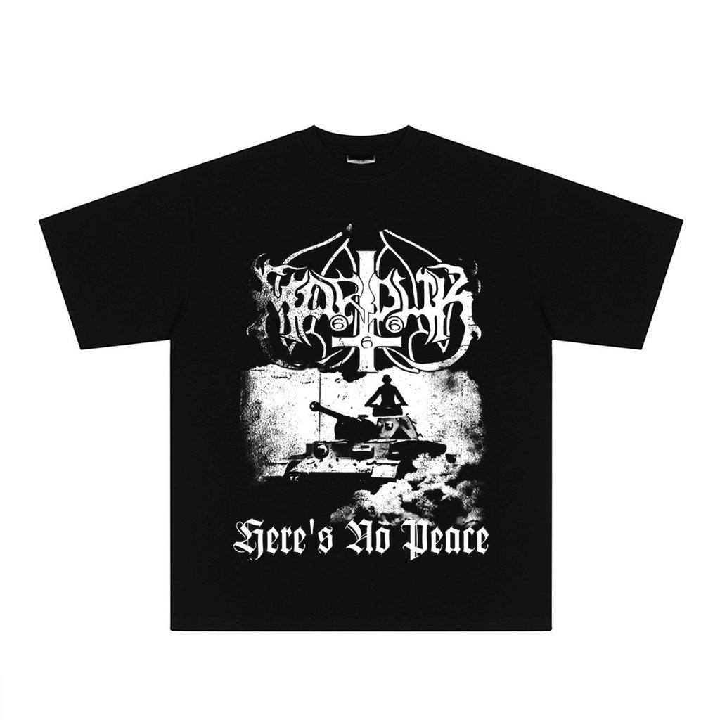 Music.Soul Camiseta Unissex Marduk Black Metal Algodão Largo Vintage Confortável Estilosa Retrô