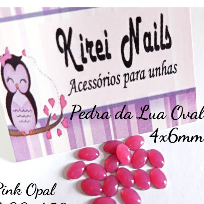Pedra da Lua Oval Opal 4x6 / Varejo / pct com 50 unids