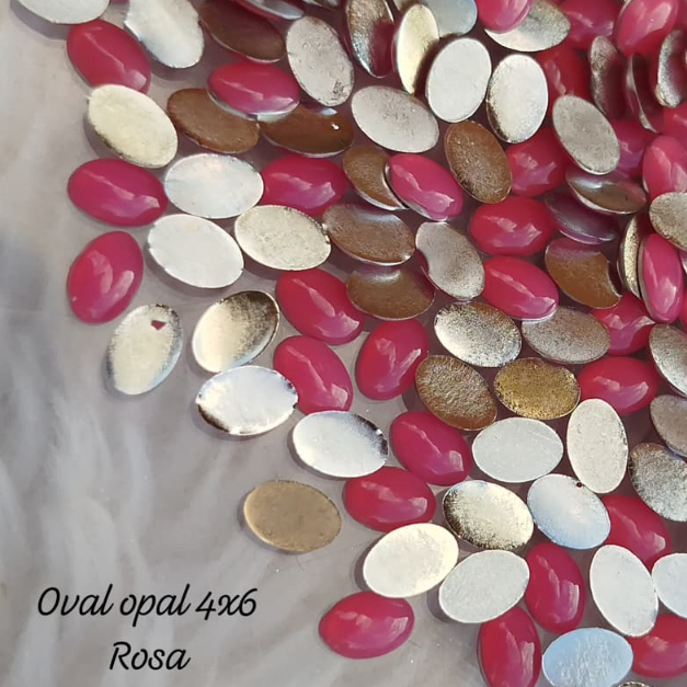 oval opal 4x6- escolha a cor - pedrarias para adesivos e joias de unhas