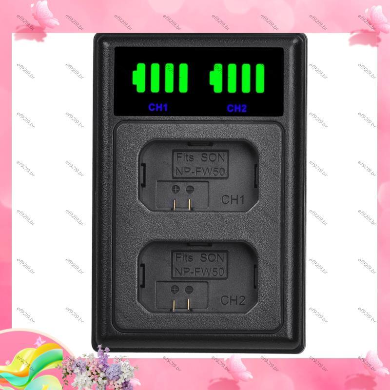 [Especial E] Carregador De Bateria NP-FW50 FW50 Duplo USB A6000 A6400 A6300 A6500 A7 A7II A7RII A7SII A7S A7S2 A7R
