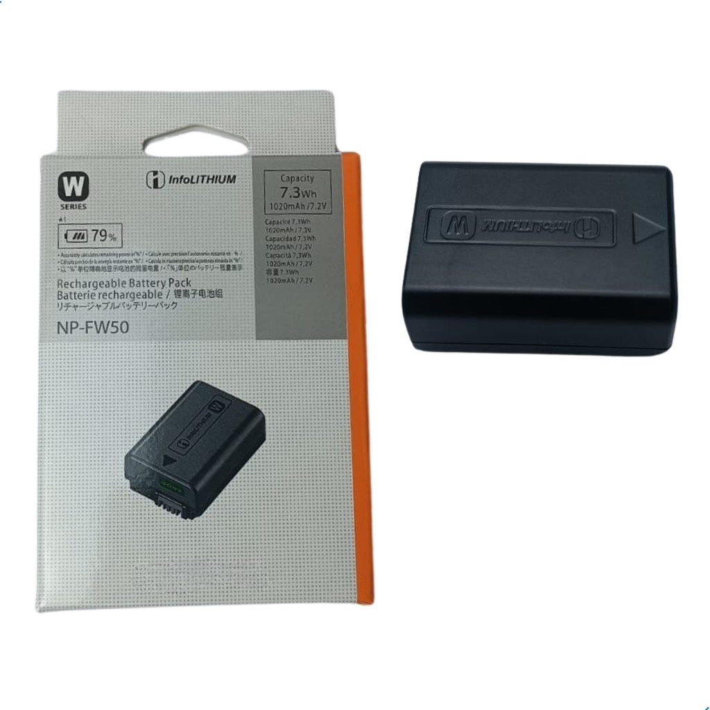 Bateria NP-FW50 Substituta para Sony Alpha e NEX A6000 a6300 a6500 a7r a7s a7