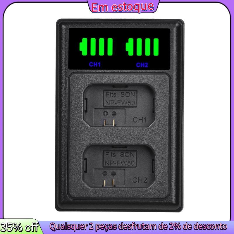 NP-FW50 A6000 A6400 A6300 A6500 A7 A7II A7RII A7SII A7S2 A7R Carregador De Bateria Duplo USB