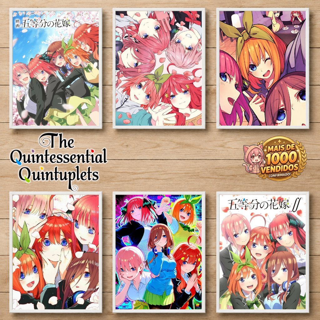 Placa Decorativa Quintessential Quintuplets – Quadros MDF 20x28 Premium
