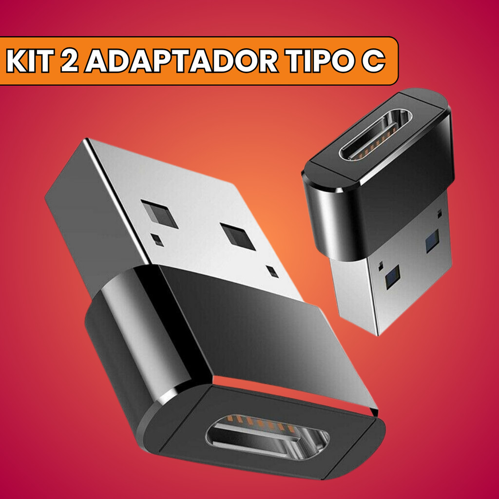 Kit 2 Adaptador Plug Usb Tipo C Para Usb 3.0 Macho Dados Otg